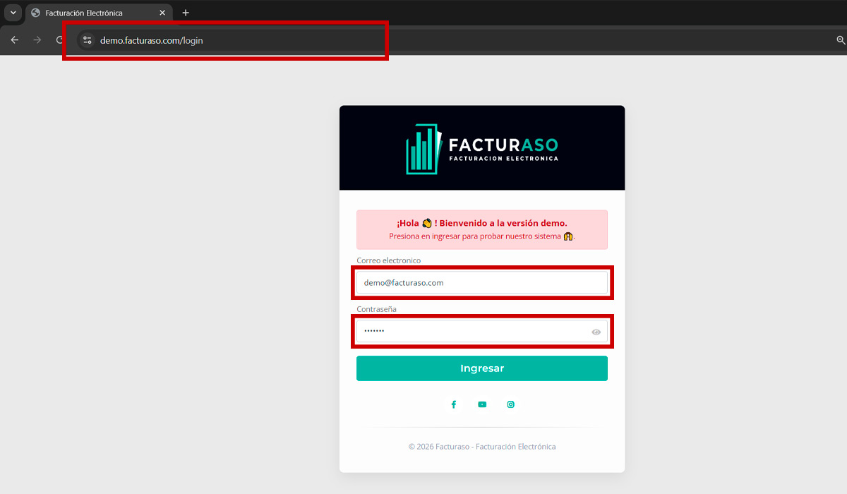 Pantalla de inicio de sesión desde la ruta privada